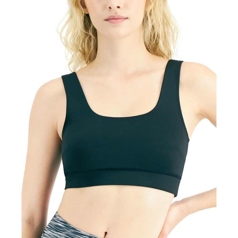 Jenni Women's Square-Neck Bralette Lounge Comfy Deep Black Lounge NWT Medium
